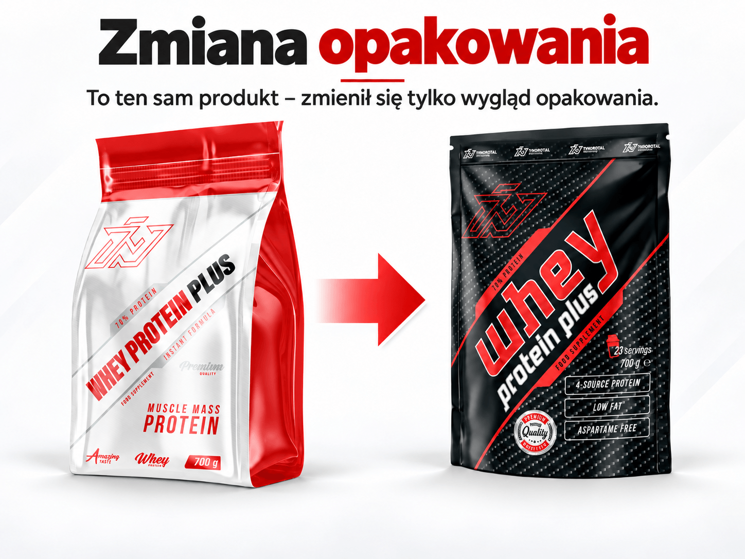 Informacja o zmianie opakowania białka Whey